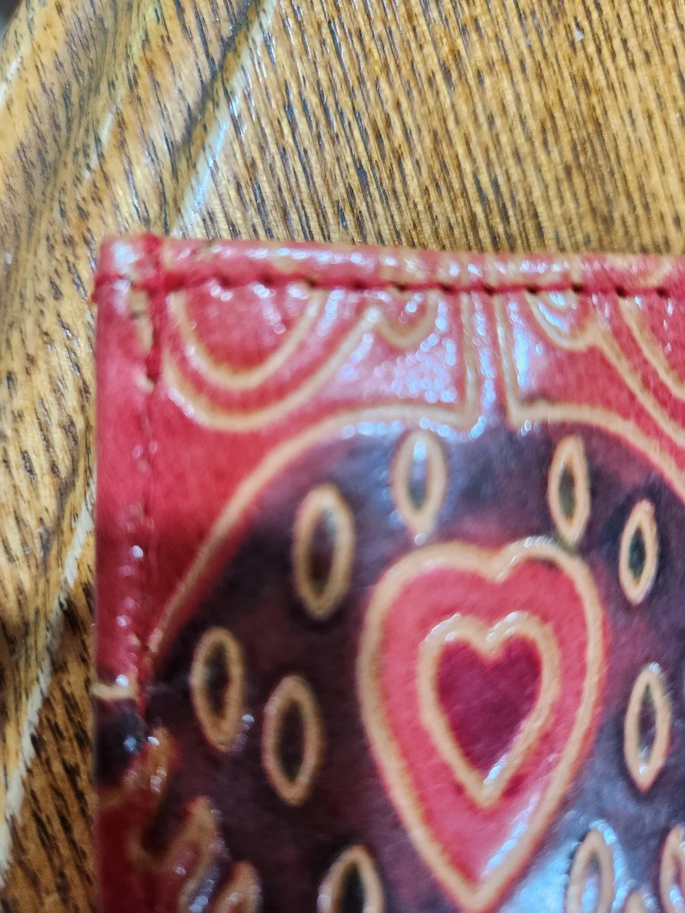 Brighton Vintage Red Tooled Leather Ipad/tablet Sleeve 10.5inch By 9 Inch